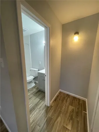 a view of bathroom with a toilet
