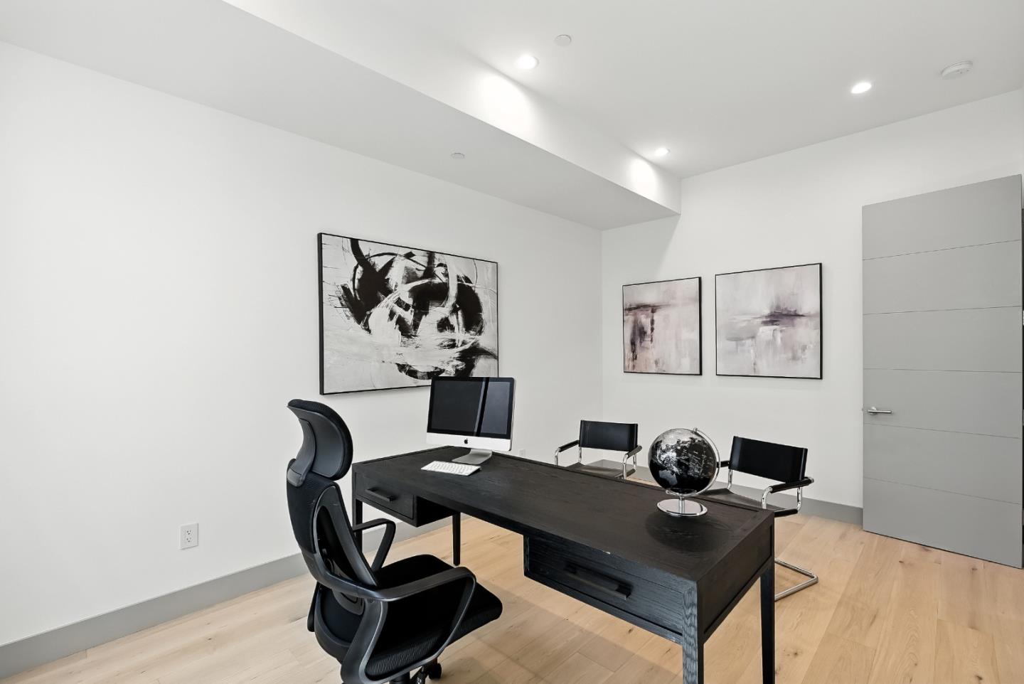 1127 Hillslope Place Los Altos, CA 94024 - Photo 57 of 70 a view of a workspace with furniture and wooden floor