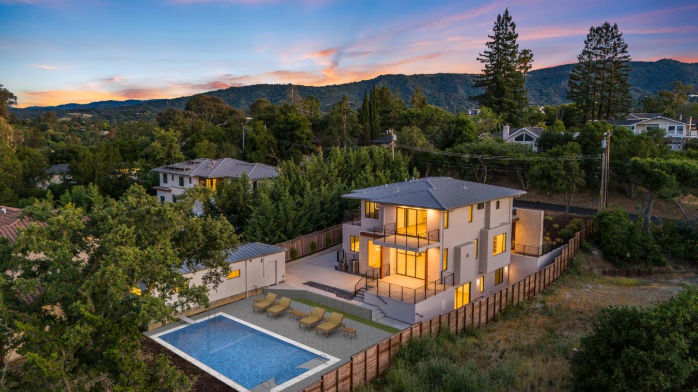 1127 Hillslope Place Los Altos, CA 94024 - Photo 69 of 70 an aerial view of a house with a garden