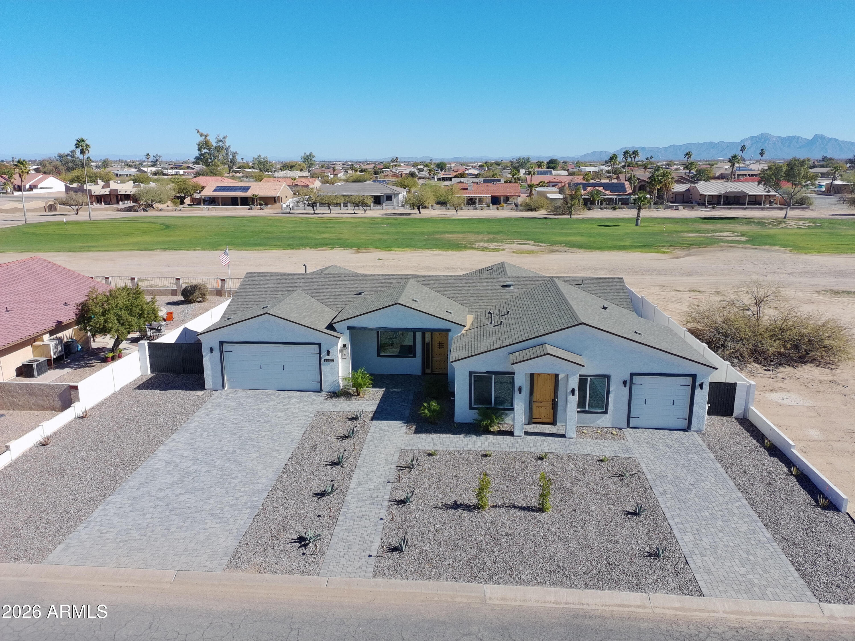 14833 South Brook Hollow Road Arizona City, AZ 85123 - Photo 61 of 61 an aerial view of a house with a yard