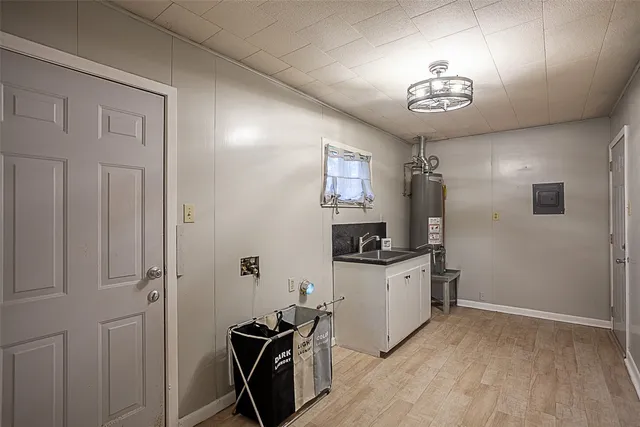 a view of livingroom with hardwood floor and a ceiling fan