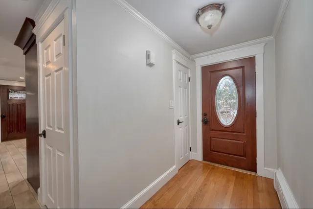 a view of a hallway with entryway