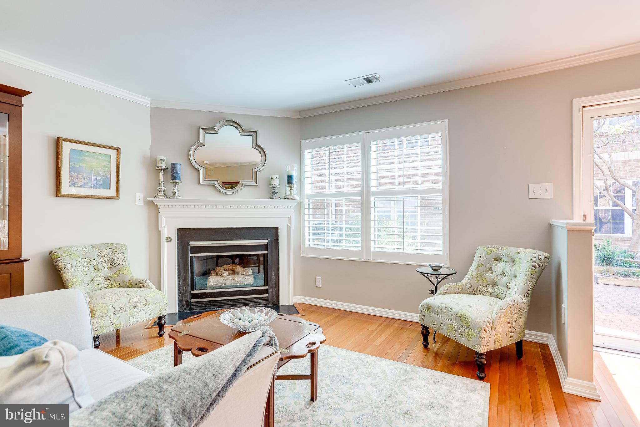 3064 South Glebe Road Arlington, VA 22206 - Photo 15 of 72 Corner Gas Fireplace and Courtyard Entrance View
