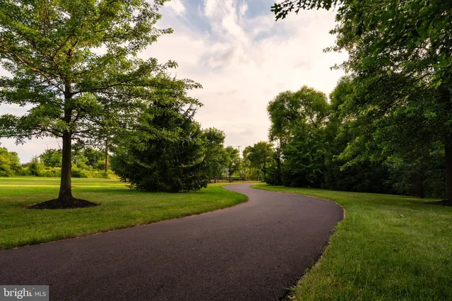 a view of a golf course with a garden