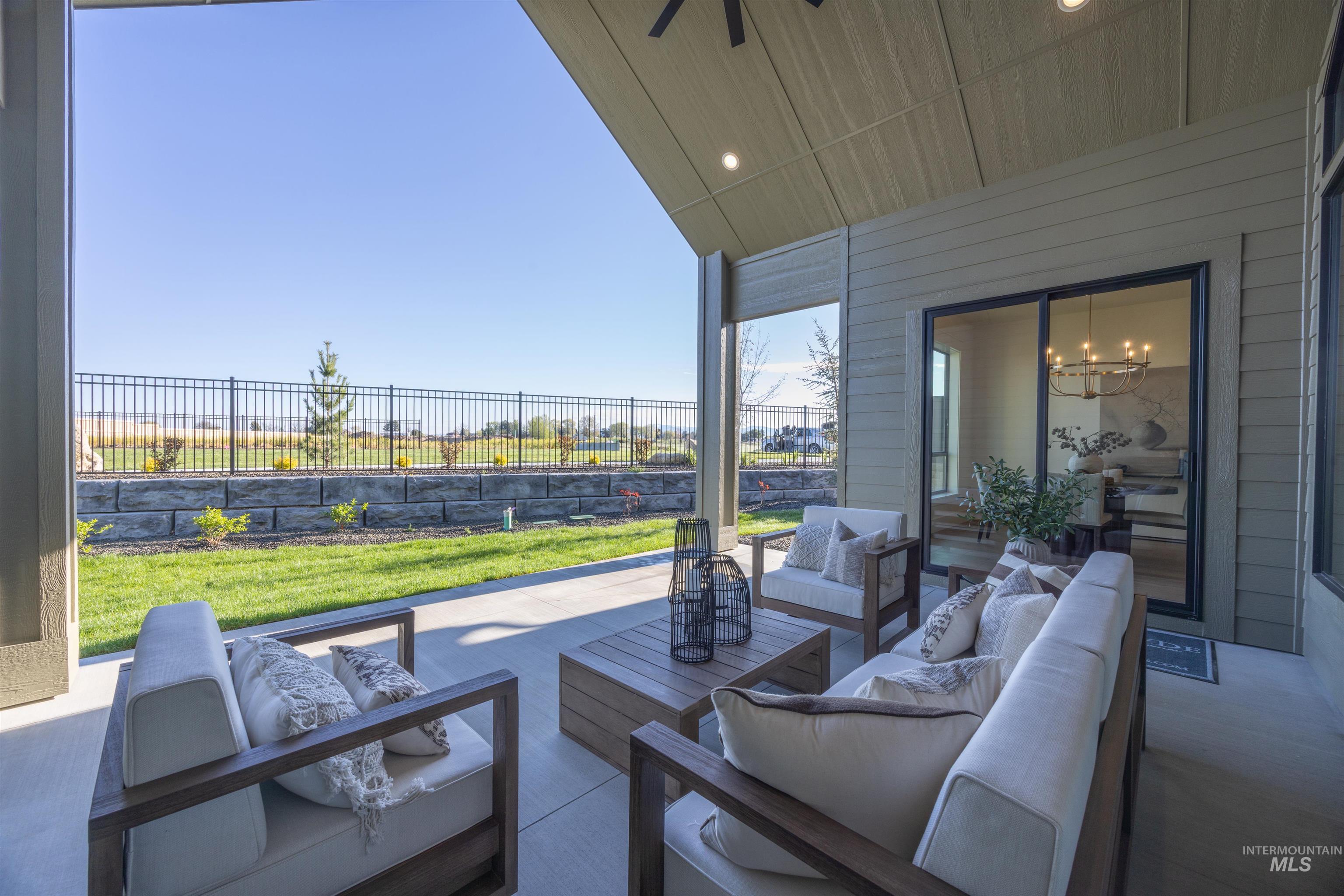 1064 East Snag Street Meridian, ID 83642 - Photo 41 of 44 View of patio / terrace featuring an outdoor lounge area and a ceiling fan