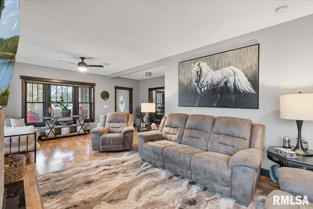 a view of a dining area with furniture