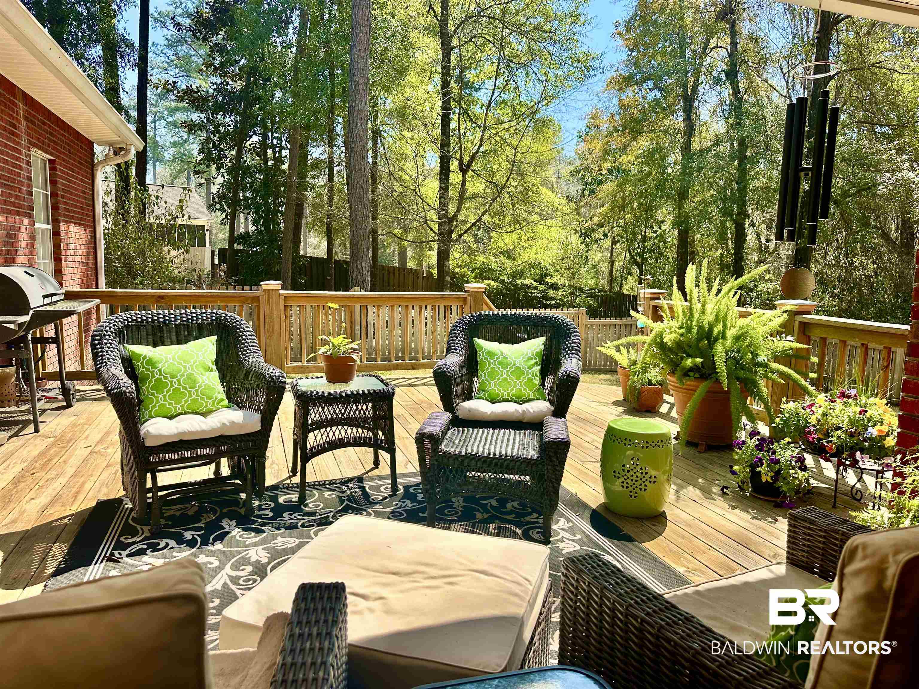 148 Brooks Boulevard Brewton, AL 36426 - Photo 41 of 45 Wooden deck with a grill, outdoor lounge area, and fence