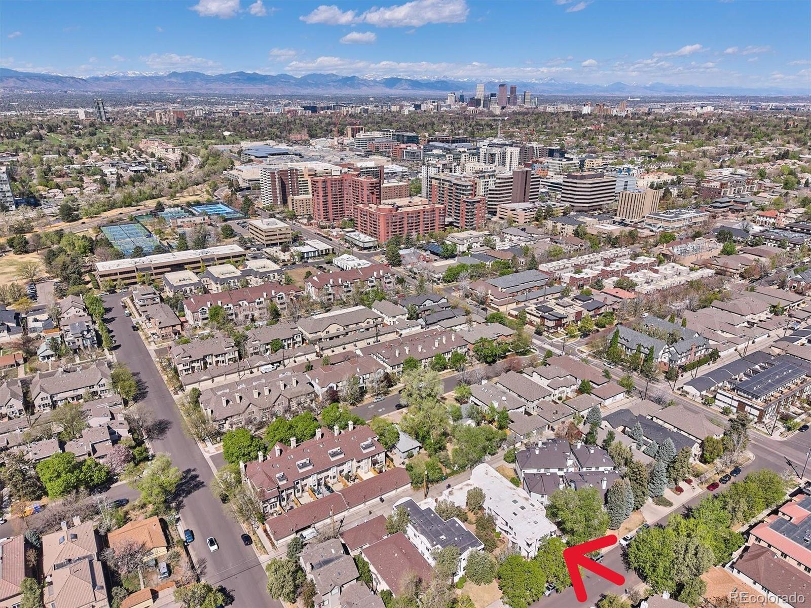 155 South Jackson Street, Unit A Denver, CO 80209 - Photo 39 of 40 an aerial view of residential houses with outdoor space