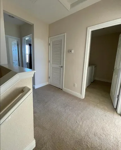 an empty room with closet
