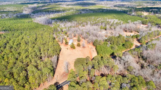 a view of a lake with a yard