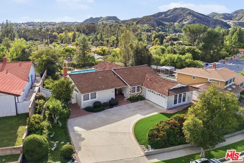 an aerial view of a house