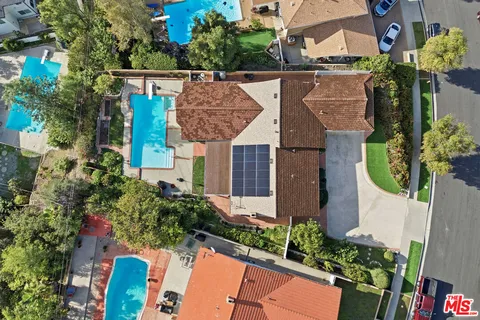 an aerial view of a house