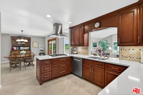 a kitchen with lots of counter top space