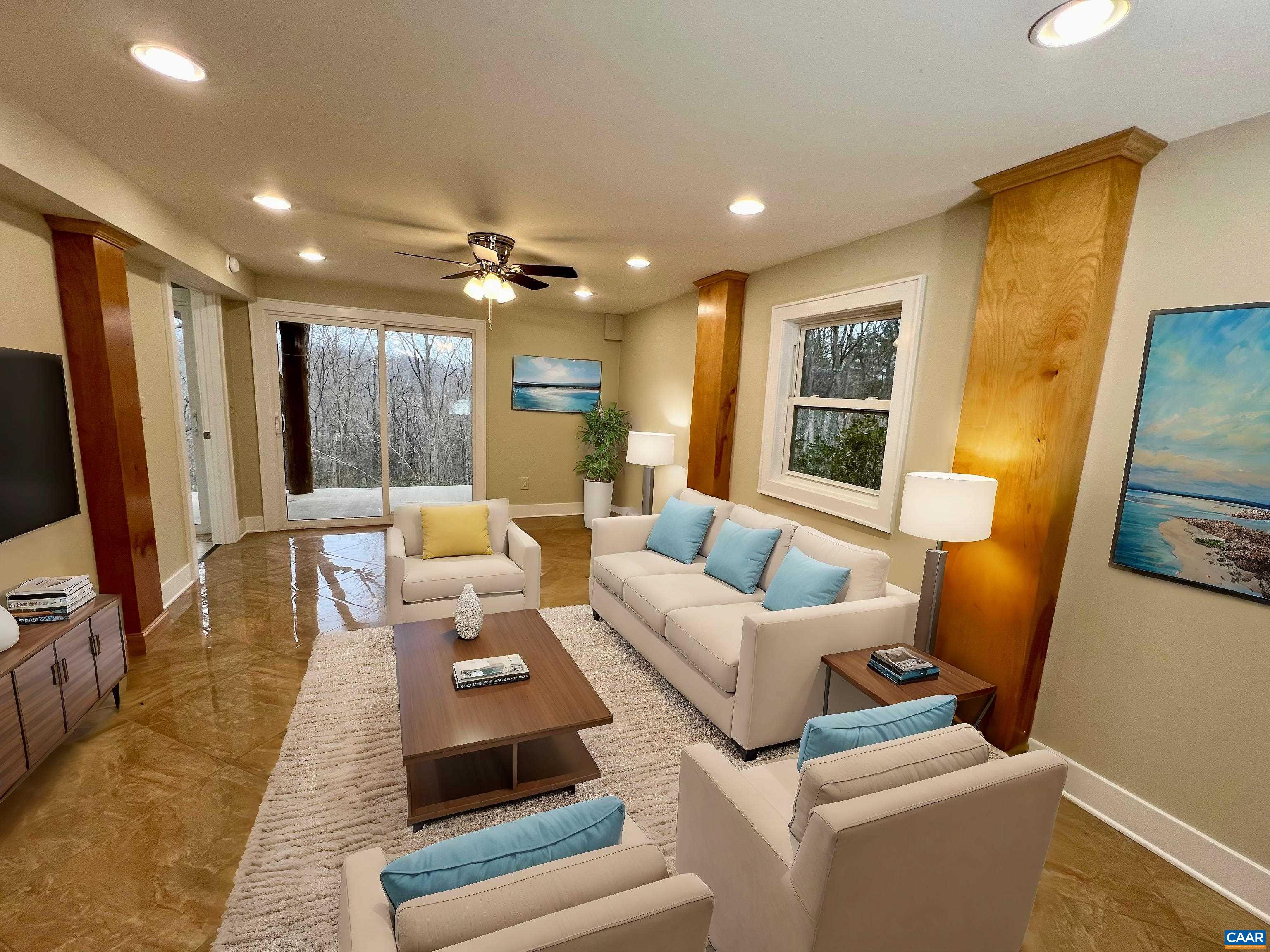 8272 Faber Road Faber, VA 22938 - Photo 26 of 44 a living room with furniture and a flat screen tv