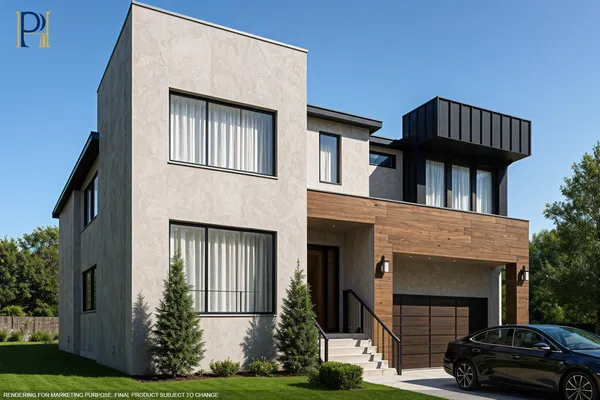 a house view with a garden space