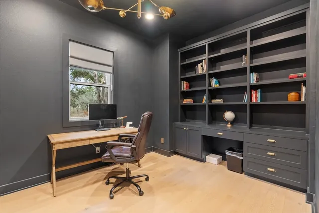 a view of a workspace with furniture