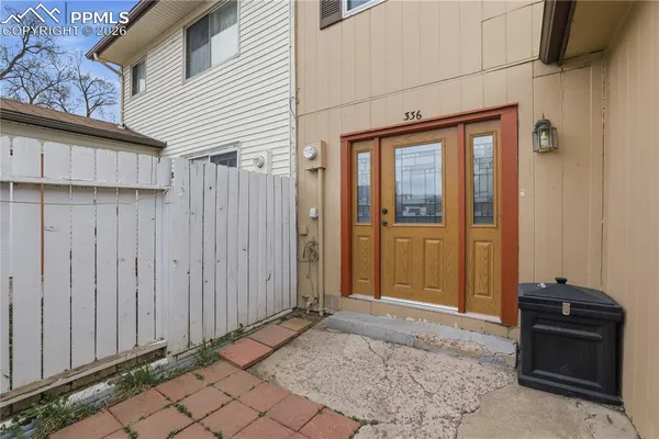 a view of a entryway door front of house