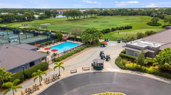 an aerial view of residential house and outdoor space