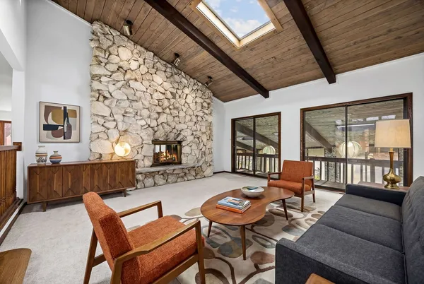 a outdoor living space with furniture