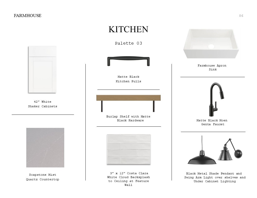 2711 Dark Lantern Drive Rosenberg, TX 77471 - Photo 18 of 36 Farmhouse Look Palette 3: Kitchen Selection Sheet (*Artist rendering used for illustration purposes only.)