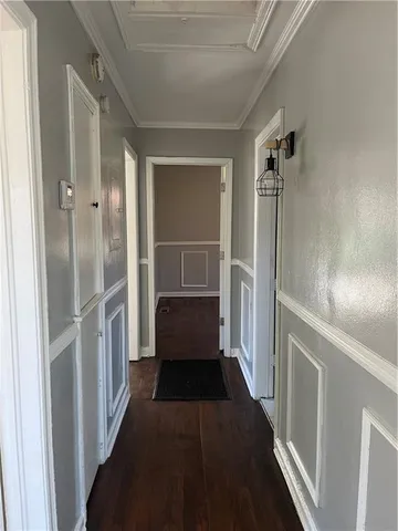 a view of a field with an trees