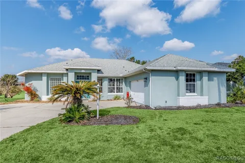 a view of a house with a backyard and a tree
