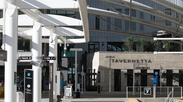 a view of a building with a garden