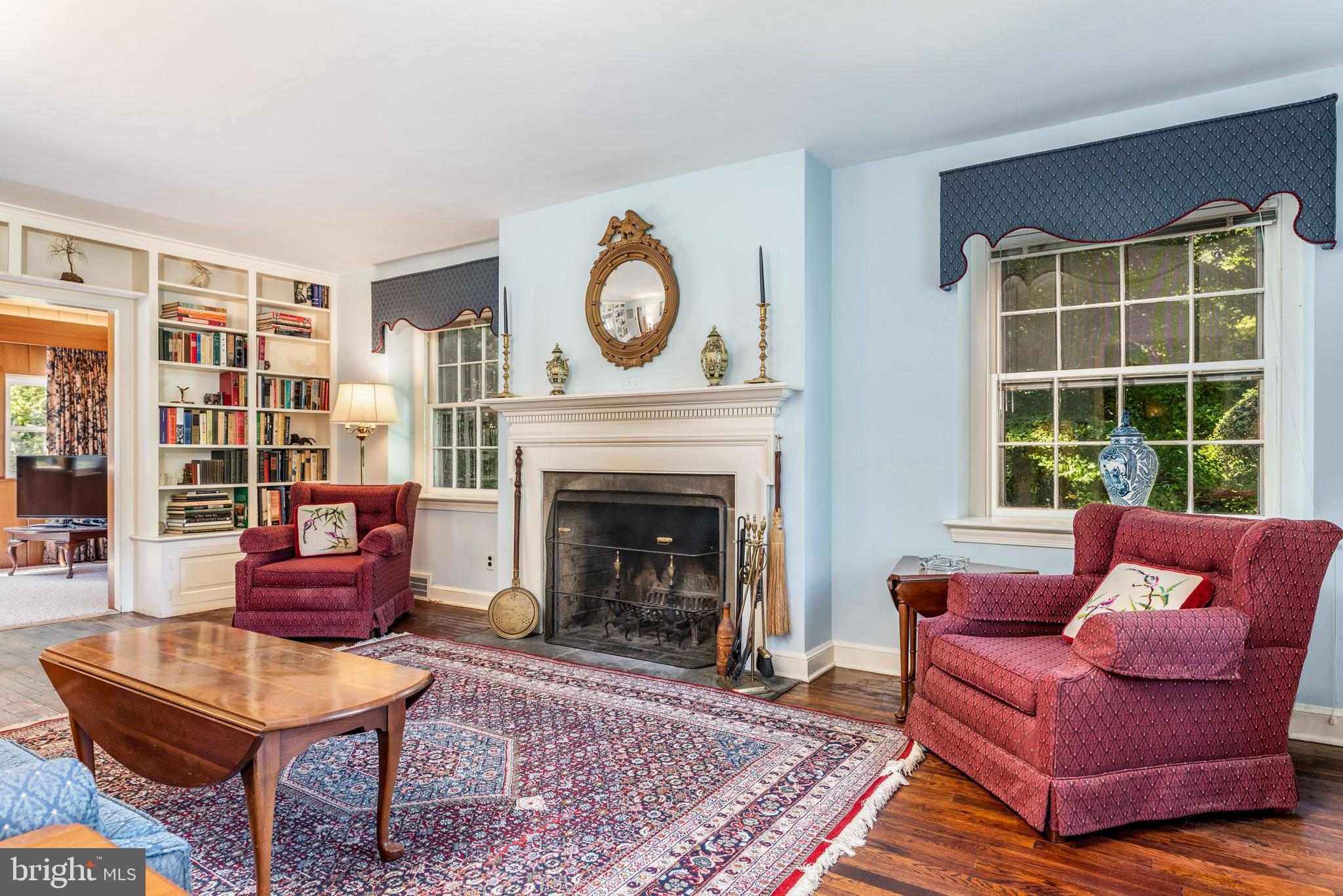 28 Brookside Road Wallingford, PA 19086 - Photo 5 of 49 LIving Room with fireplace