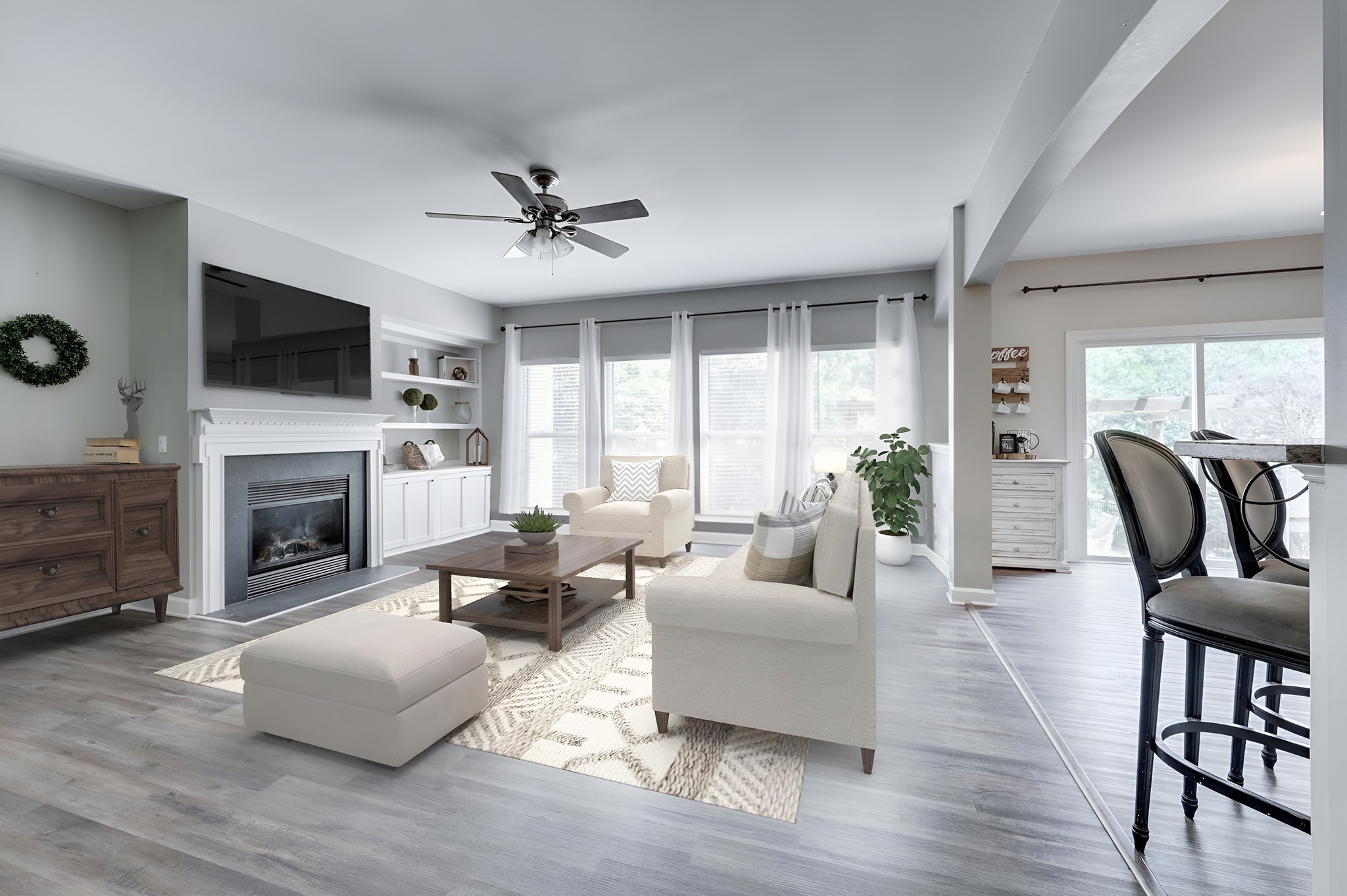 2047 Belshire Way Spring Hill, TN 37174 - Photo 14 of 54 a living room with furniture fireplace and flat screen tv