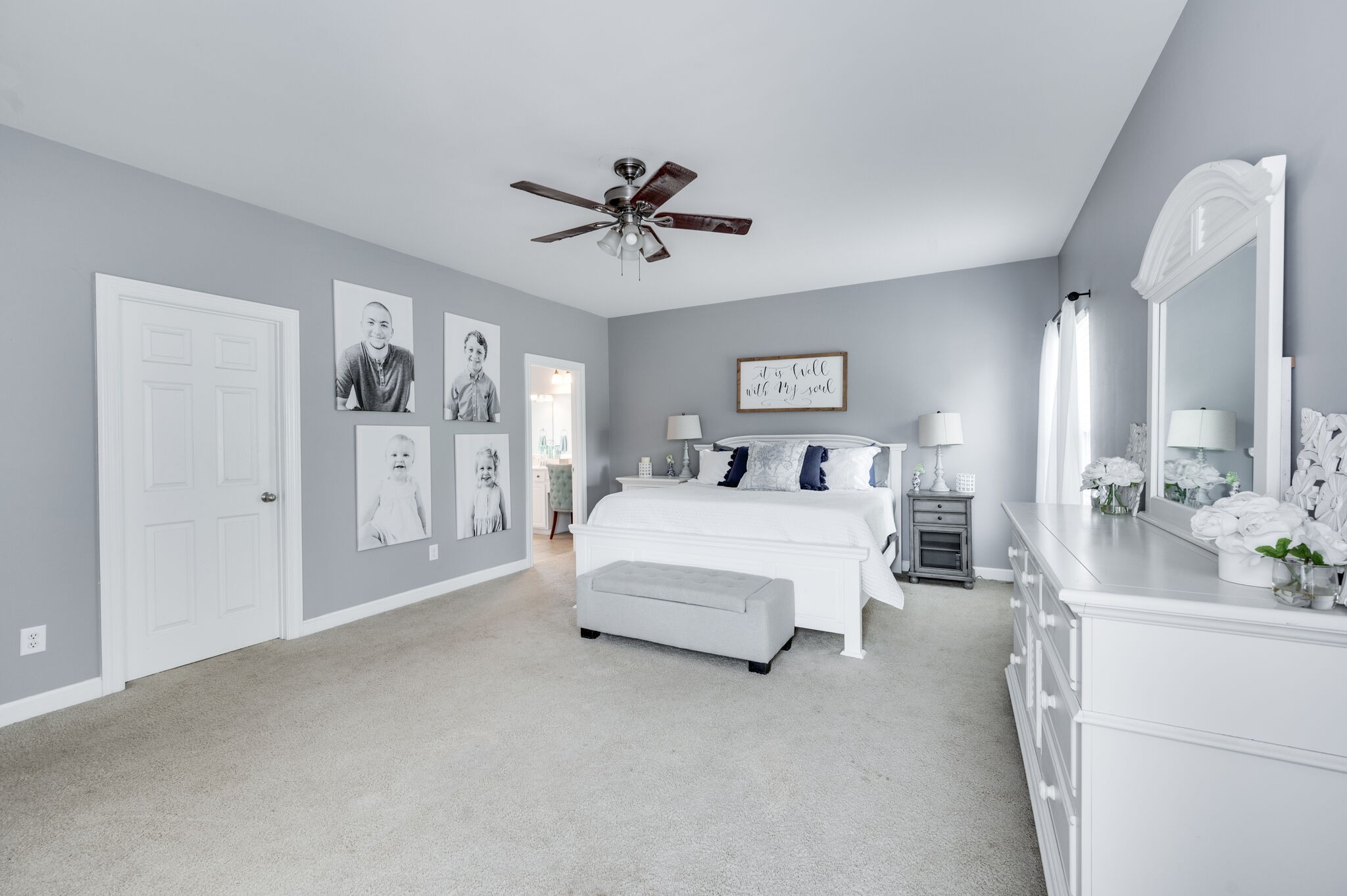 2047 Belshire Way Spring Hill, TN 37174 - Photo 29 of 54 a spacious bedroom with a bed and ceiling fan