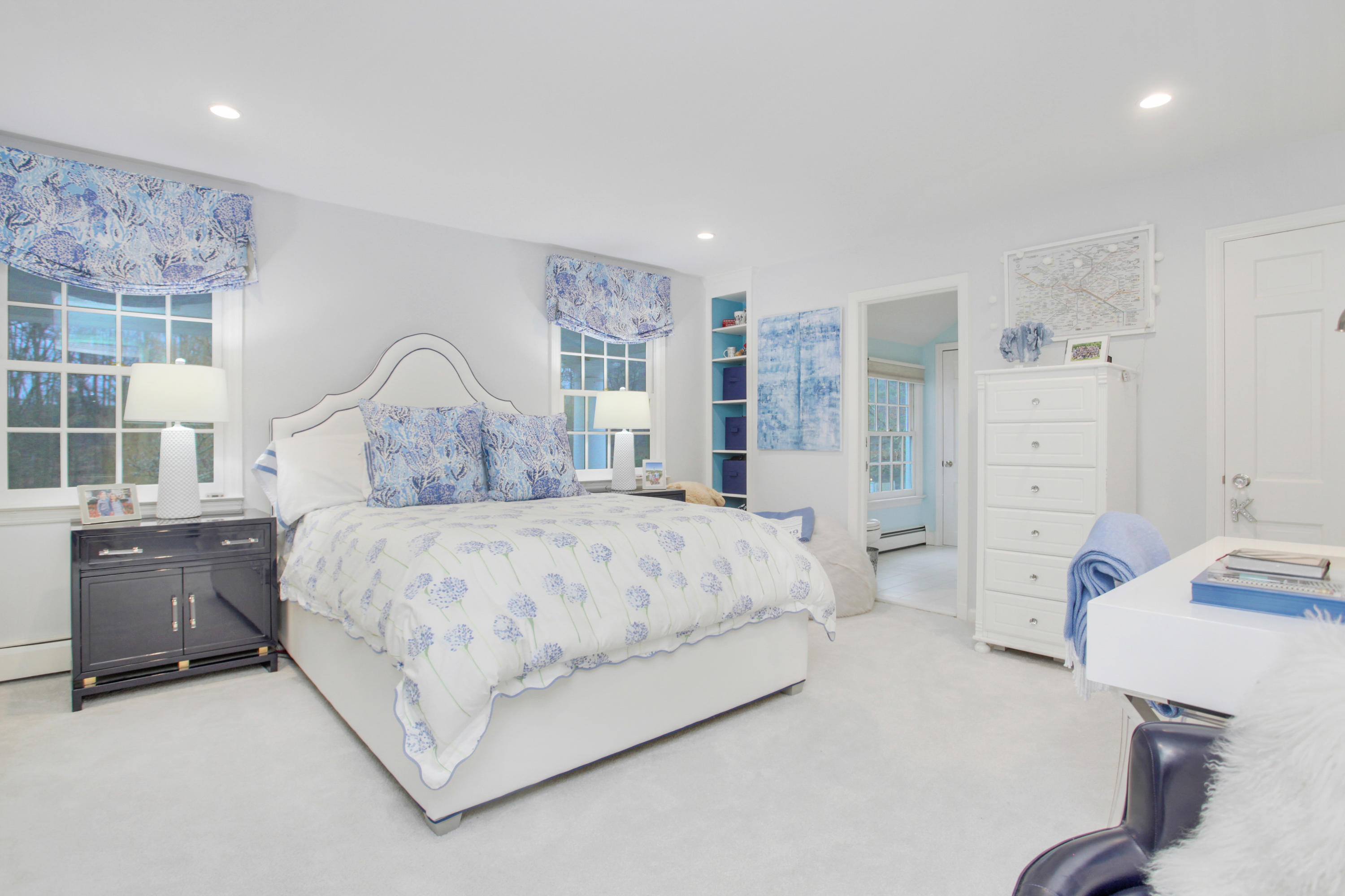 6 Hummingbird Lane Darien, CT 06820 - Photo 24 of 35 a bedroom with a bed and a cabinets