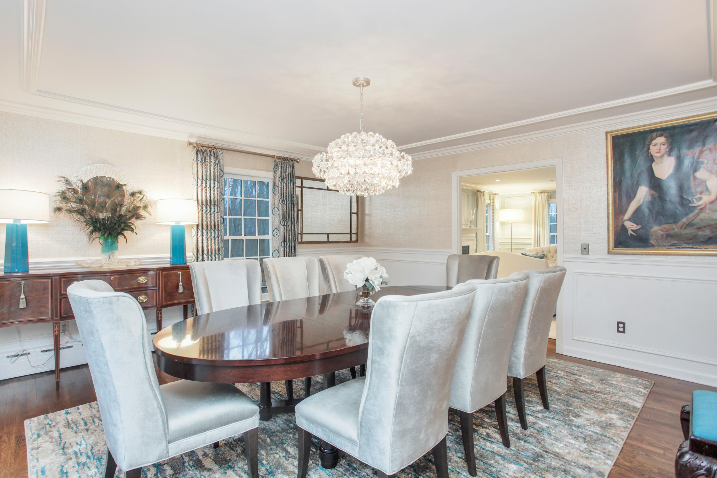 6 Hummingbird Lane Darien, CT 06820 - Photo 6 of 35 a view of a dining room with furniture window and wooden floor