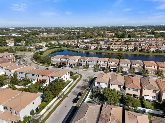 an aerial view of multiple house