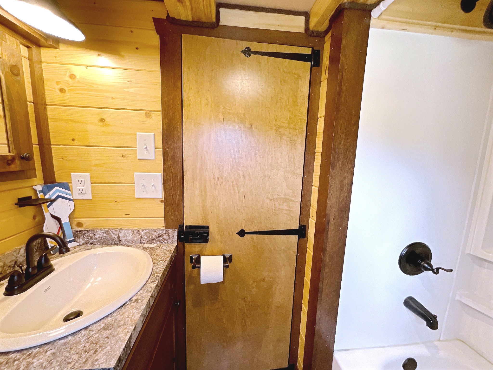 836 Prizer Point Road Cadiz, KY 42211 - Photo 33 of 82 a bathroom with a granite countertop sink a mirror and shower