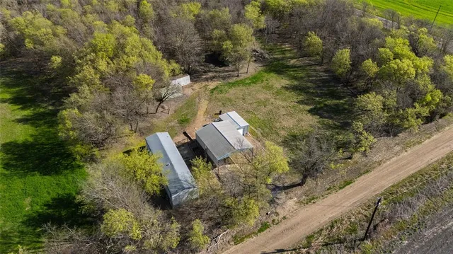 a view of backyard with green space