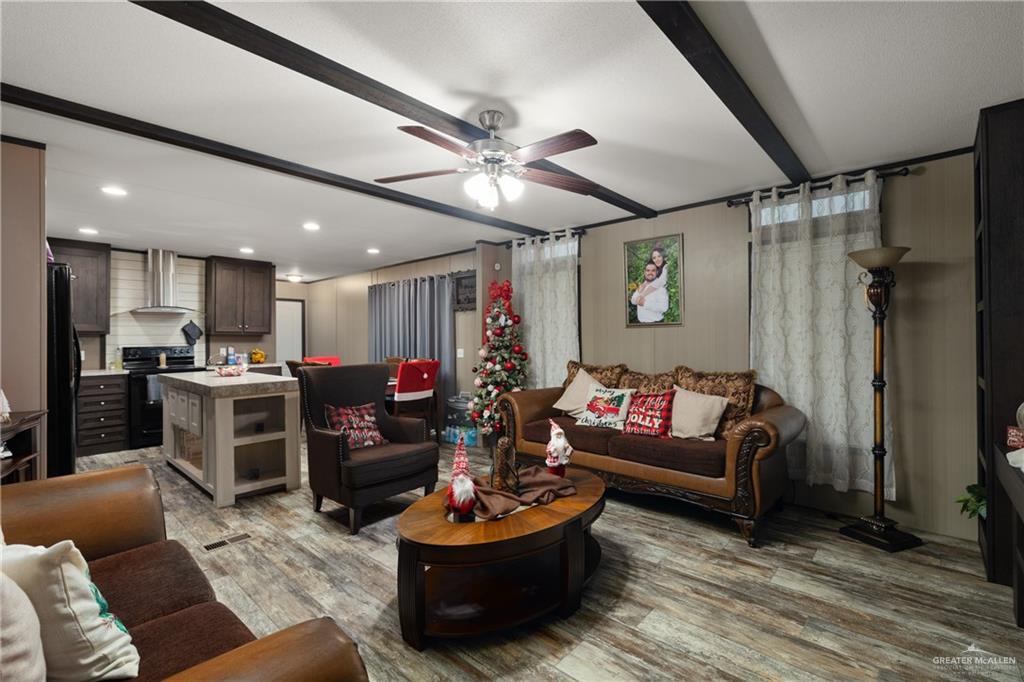 3118 Primrose Drive Weslaco, TX 78596 - Photo 3 of 12 Living area featuring light wood-type flooring, ceiling fan, and recessed lighting