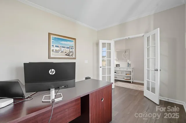 a view of workspace with wooden floor outdoor space