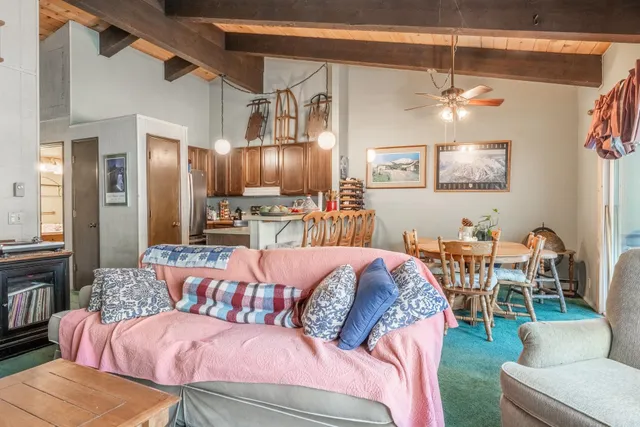 a living room with a couch and furniture