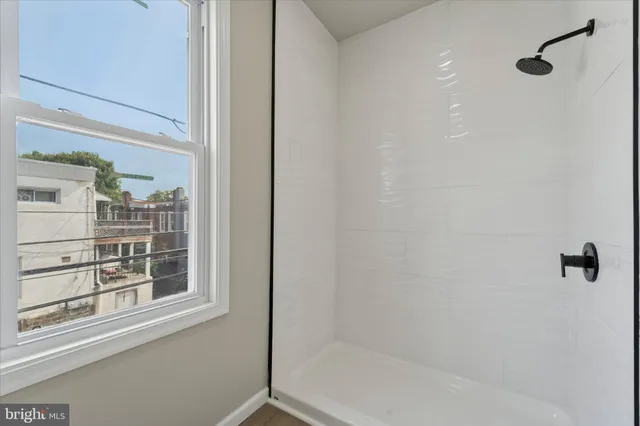 a bathroom with a bathtub