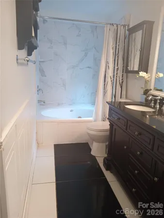 a view of a bathtub in a bathroom