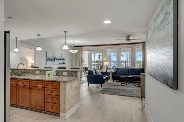 a kitchen with kitchen island granite countertop lots of counter top space