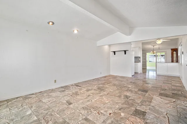 a view of a room with racks on the wall