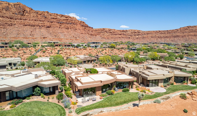 2331 West Entrada Trail, Unit 61 St. George, UT 84770 - Photo 65 of 69 Expansive community featuring contemporary architecture with flat roofs, earth-toned exteriors, and large windows