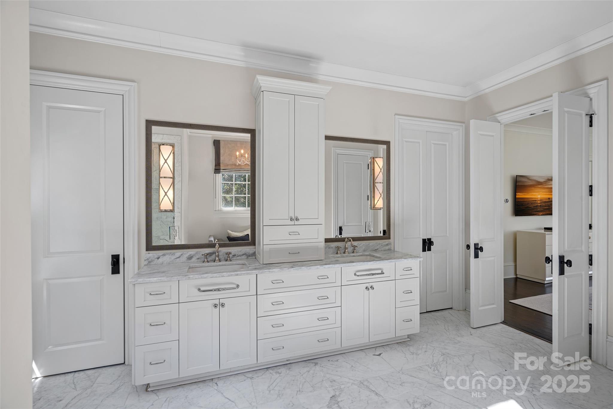 3212 Lazy Branch Road Charlotte, NC 28270 - Photo 26 of 47 a spacious bathroom with a granite countertop sink and a mirror