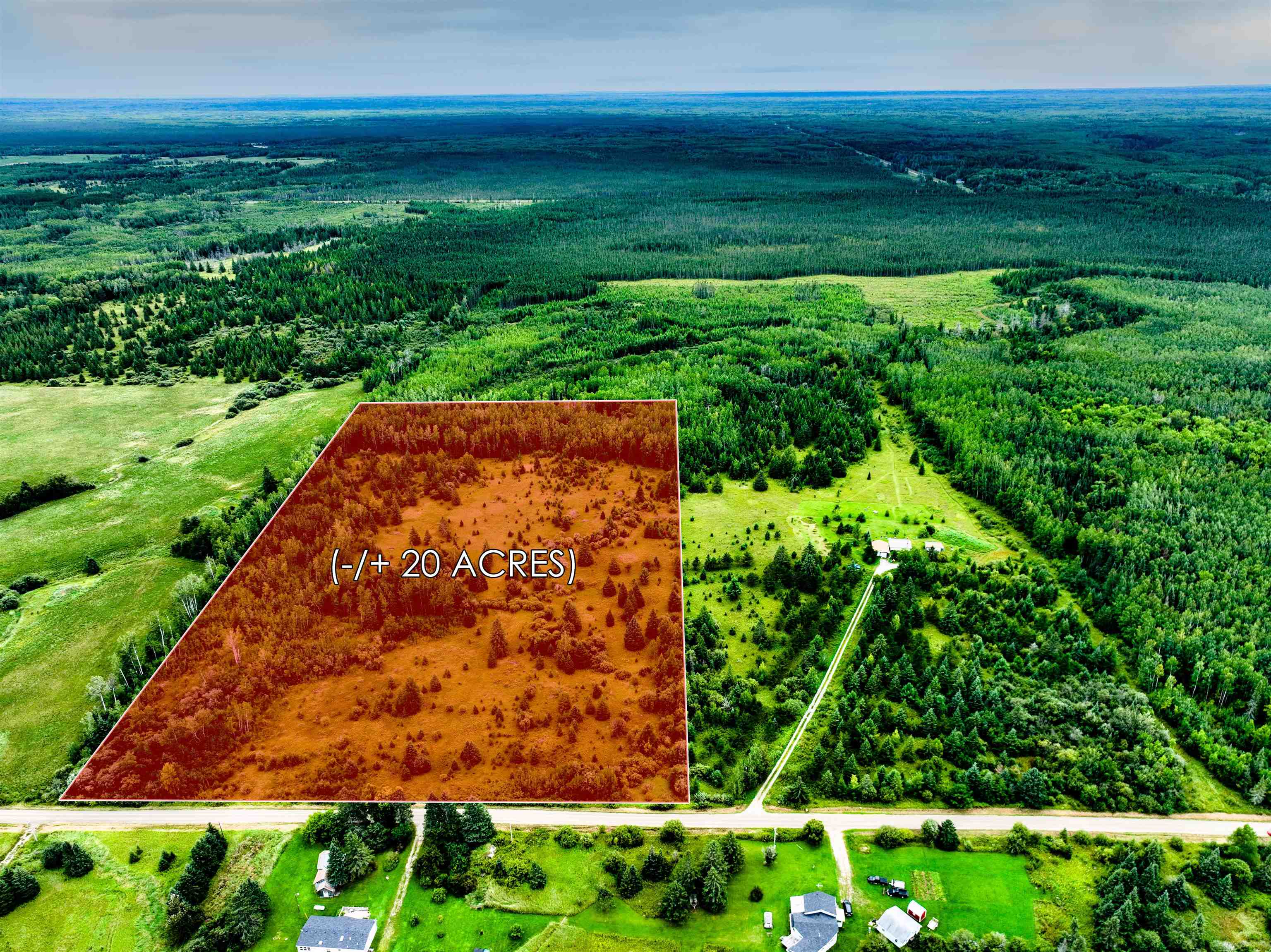 Bird's eye view of a heavily wooded area
