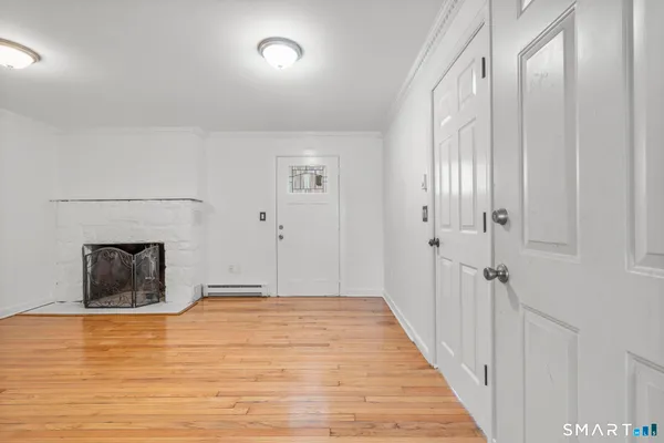 a view of a livingroom with a fireplace