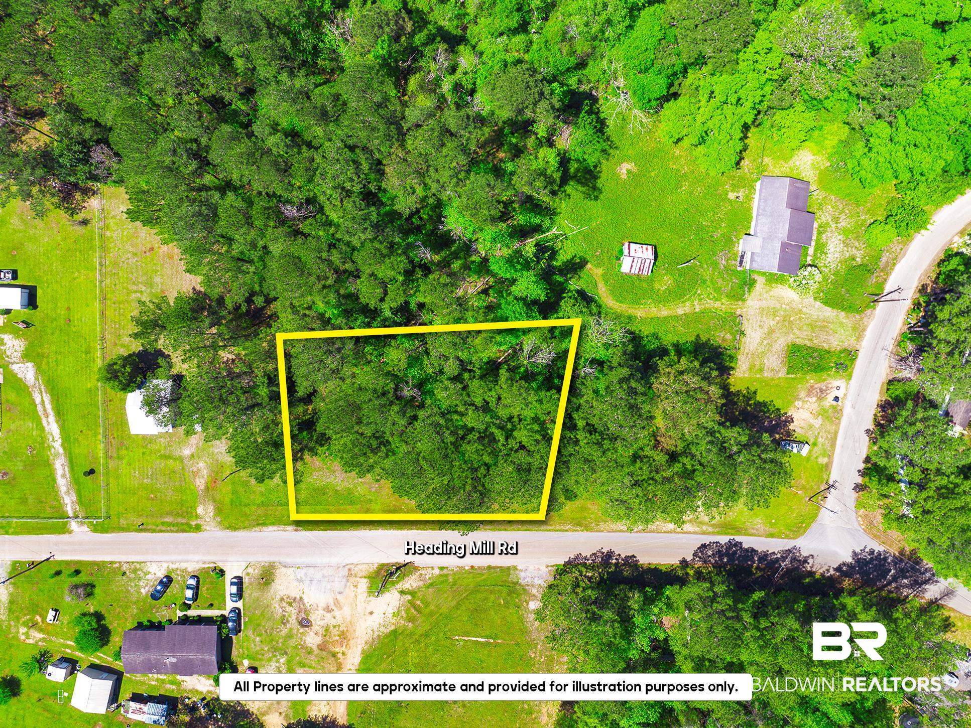 0 Factory Street Evergreen, AL 36401 - Photo 1 of 9 Aerial view of property and surrounding area featuring property boundaries highlighted