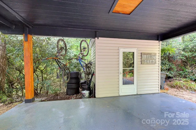 a outdoor space with furniture