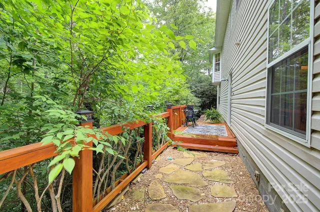 a balcony view with an outdoor seating