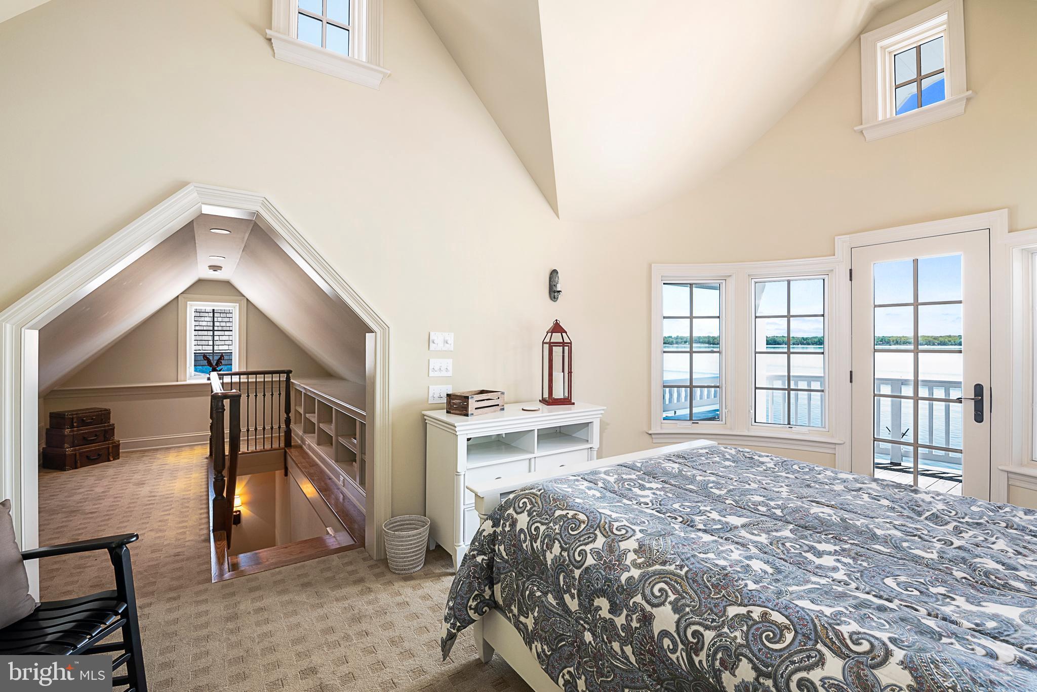 1741 Town Point Road Chesapeake City, MD 21915 - Photo 53 of 69 3rd Floor Bedroom and seating area with balcony